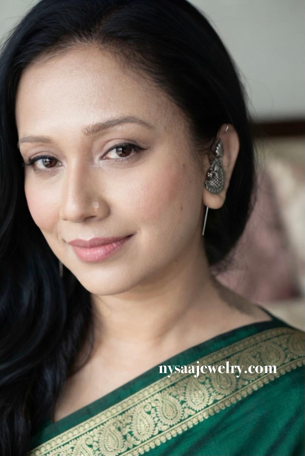Trendy oxidised needle Earrings