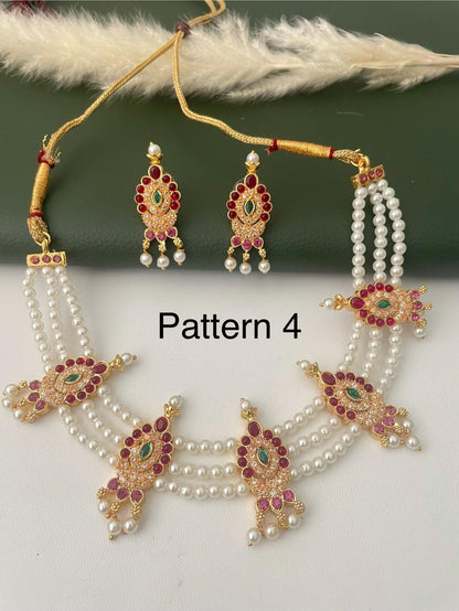 Maharashtrian pearl chinchpeti pearl choker
