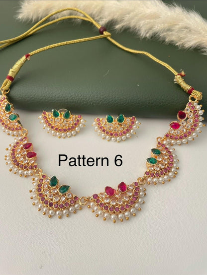 Maharashtrian pearl chinchpeti pearl choker