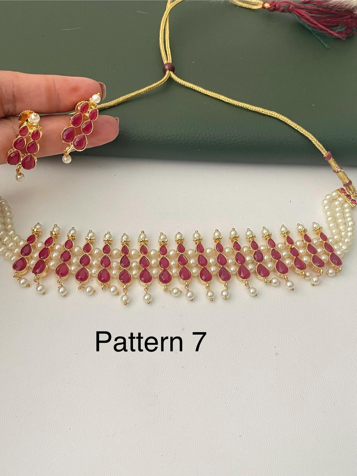 Maharashtrian pearl chinchpeti pearl choker