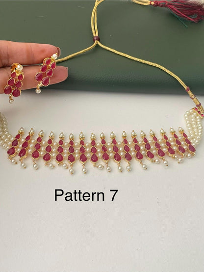 Maharashtrian pearl chinchpeti pearl choker