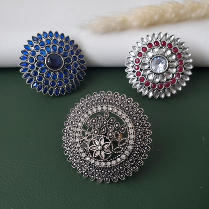 Big Oxidised ring | Silver Oxidised big ring | oxidized | oversized ring