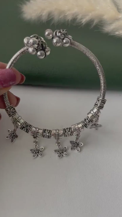 Oxidized charm bracelet