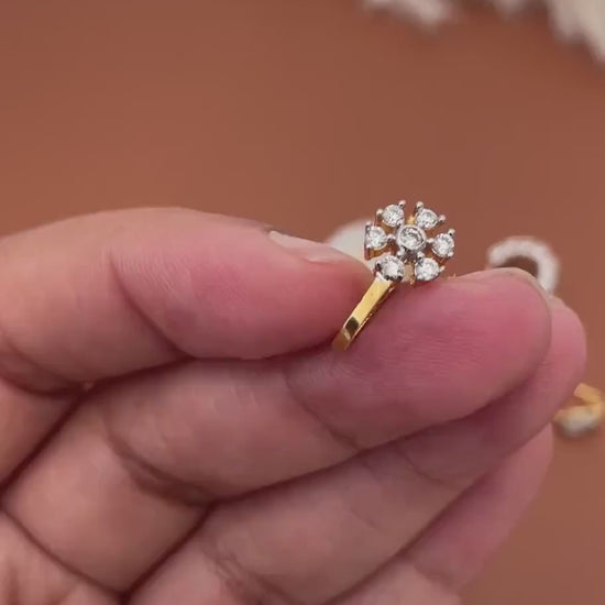 Gold Plated CZ Clip On Nose Ring: Indian Nath, No Piercing
