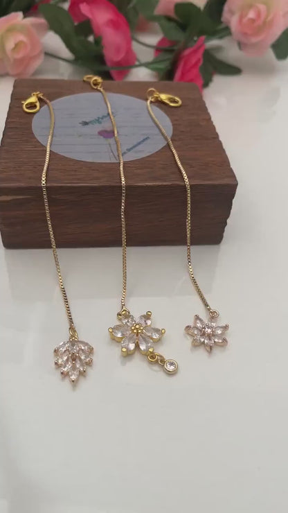 Gold Plated Cubic Zirconia Maang Tikka for Little Girls