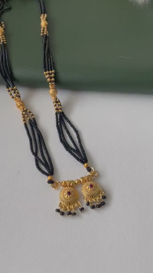 Traditional marathi gold plated wati mangalsutra 36 inches long