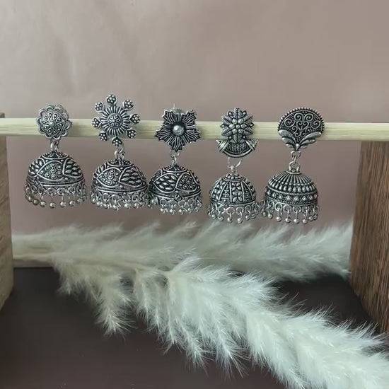 Oxidized | German silver| Bollywood | Indian | Festive | Navratri | Nauratri earrings | Oxidised