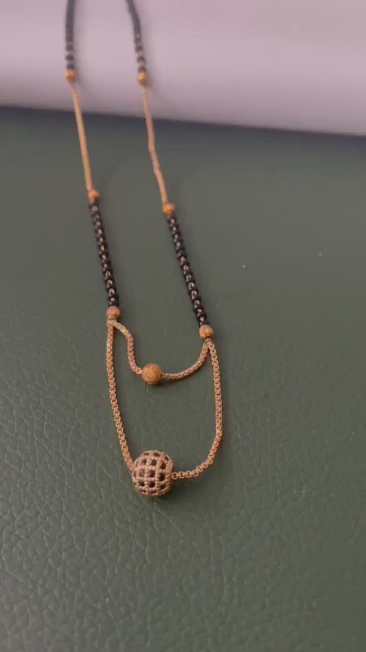 Trendy marathi gold plated mangalsutra 18 inches long