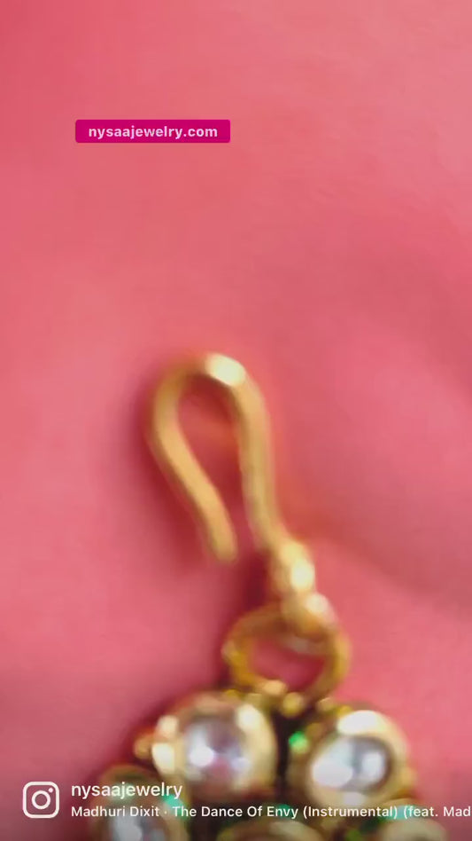 Gold plated Kundan pasa jhoomar hair accessory for brides