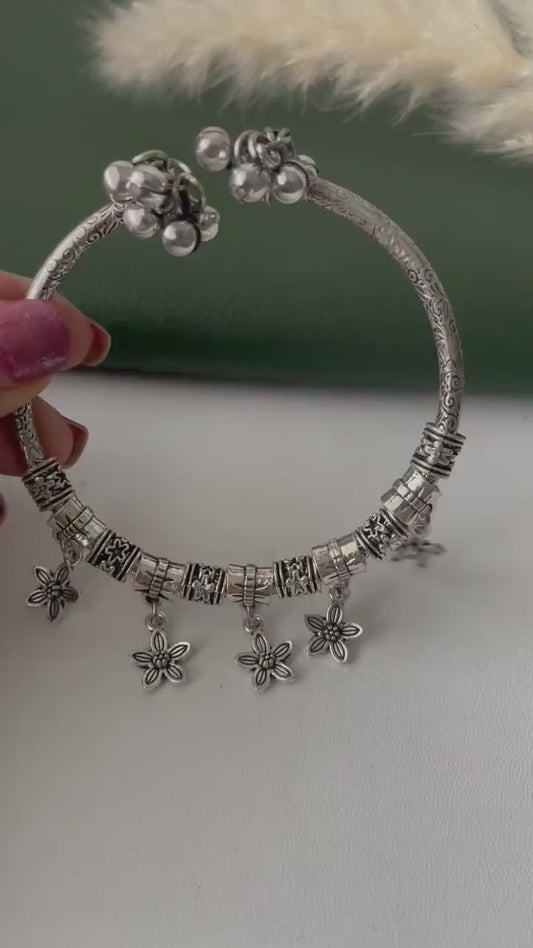 Oxidized charm bracelet