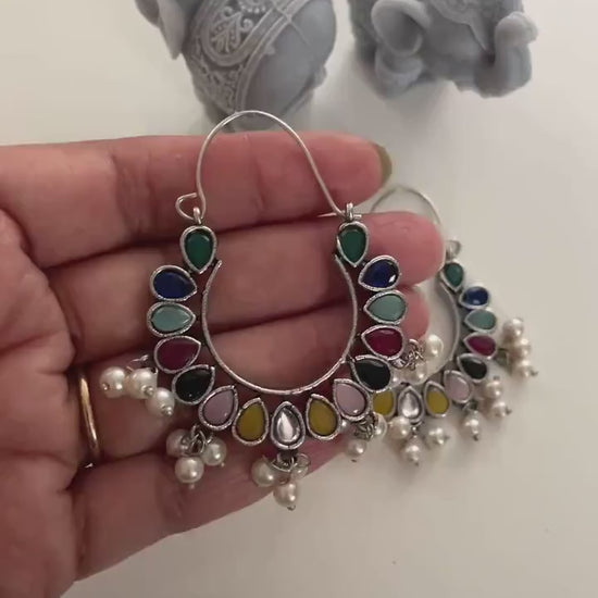 Multicolored Oxidised earrings