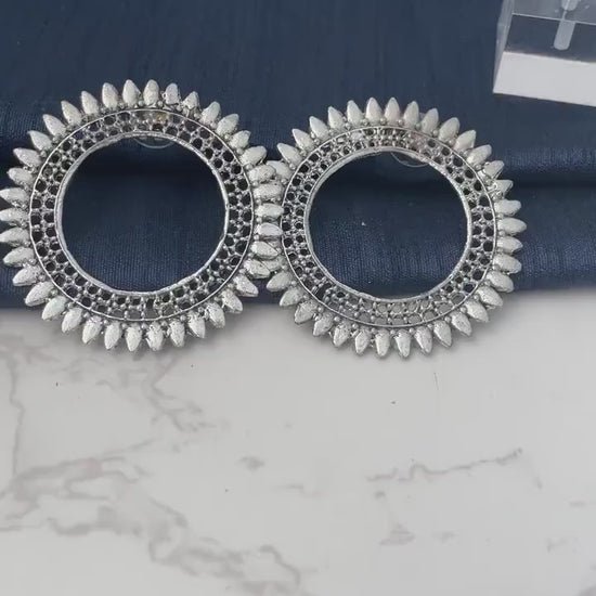 Oxidized Indian Stud Earrings: Lightweight Trendy Jewelry