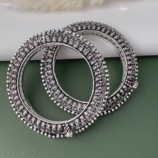 Oxidized Openable Bangles: Maharashtrian Koyiri Tode Cuff Bracelet