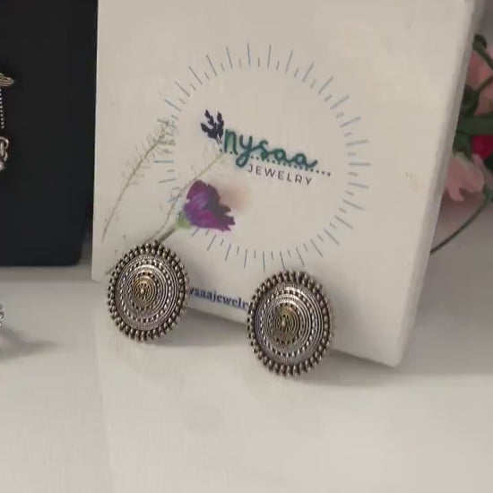 Oxidized Maa Durga/Peacock Necklace Set: Indian Navratri Jewelry