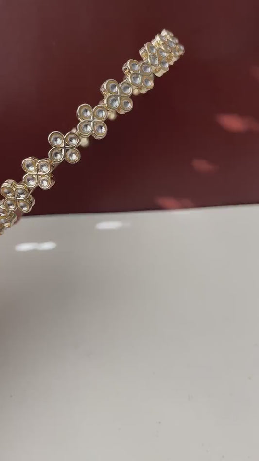 Gold Plated Kundan Hairband: Indian Bridal Jewelry