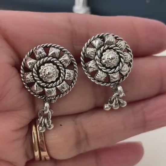 Oxidized Collar Necklace with Earrings: Kolhapuri Style Jewelry Set