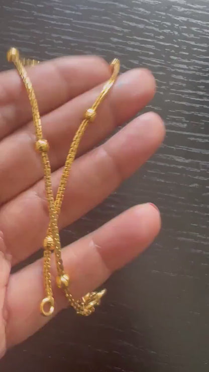 Gold Plated Anklets: Delicate Design Payal