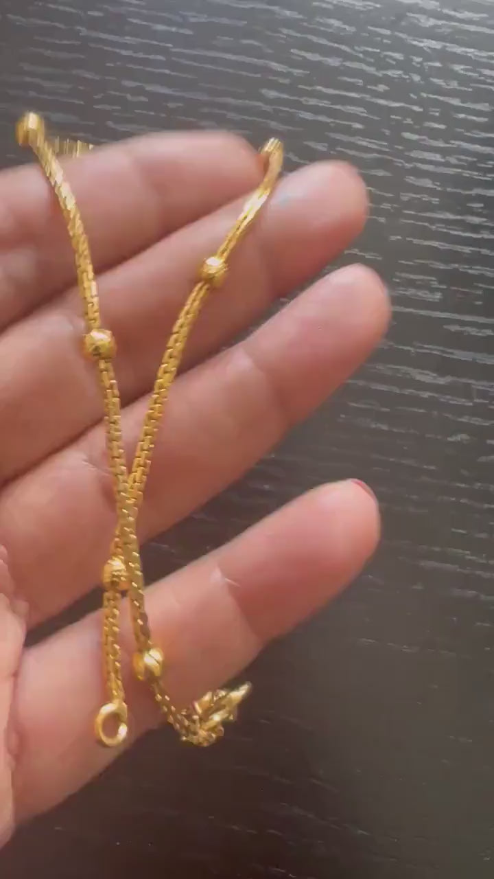 Gold Plated Anklets: Delicate Design Payal