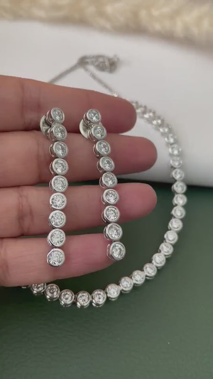 Stunning cubic zirconia necklace with earrings