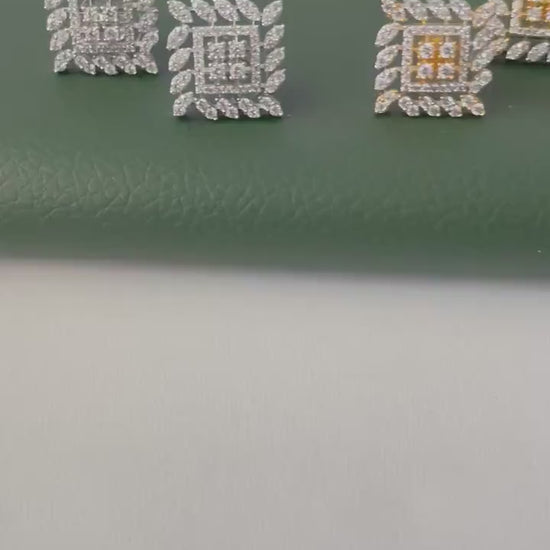 Cubic Zirconia small studs Earrings: square earrings
