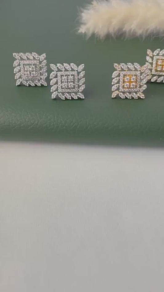 Cubic Zirconia small studs Earrings: square earrings