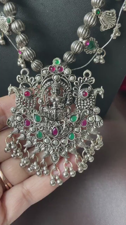 Oxidized Kolhapuri Saaj Necklace: Marathi Bridal Jewelry