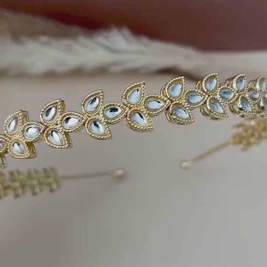 Kundan Bridal Hairband: Gold Plated Indian Jewelry