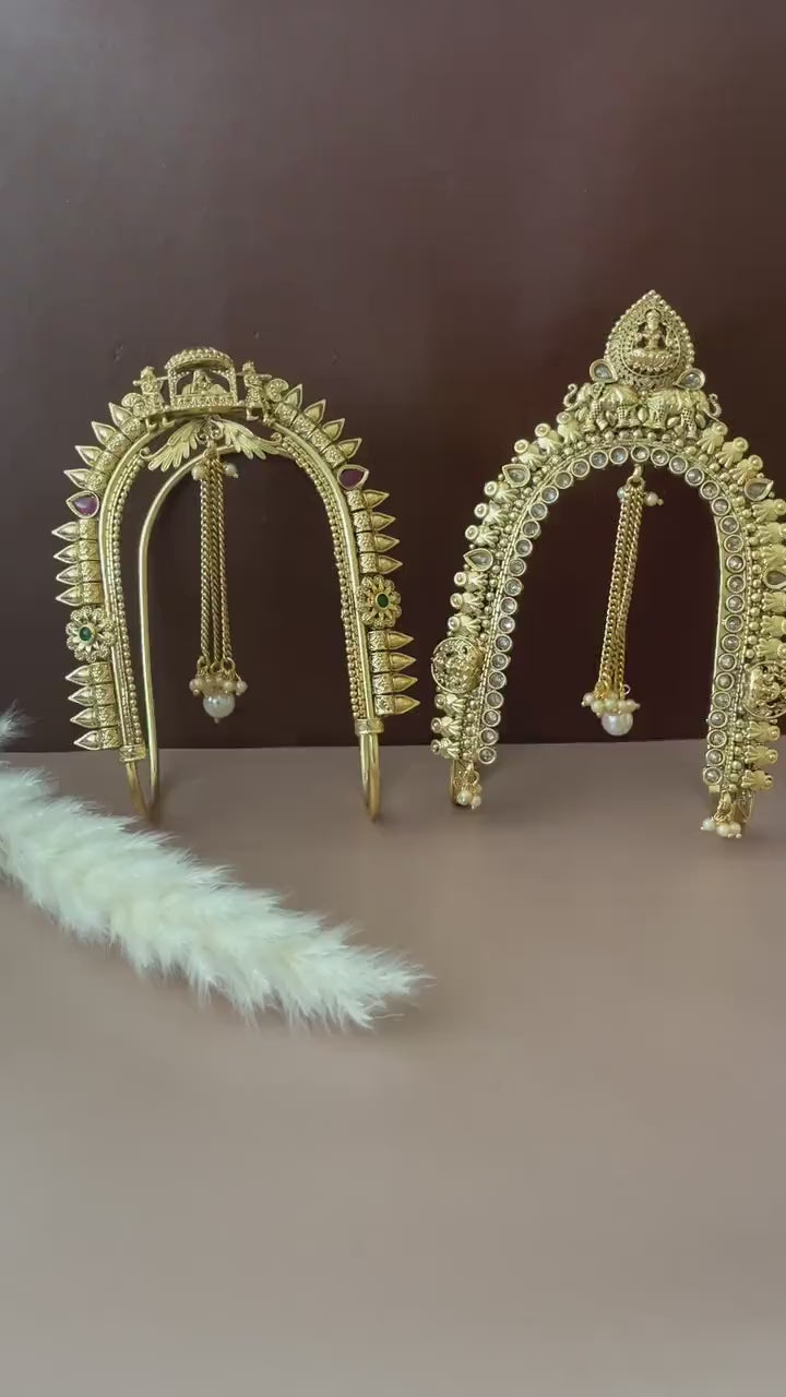 Baju band  Armlet  Arm band  Indian jewlery  Adjustable  Vamki Gold plated
