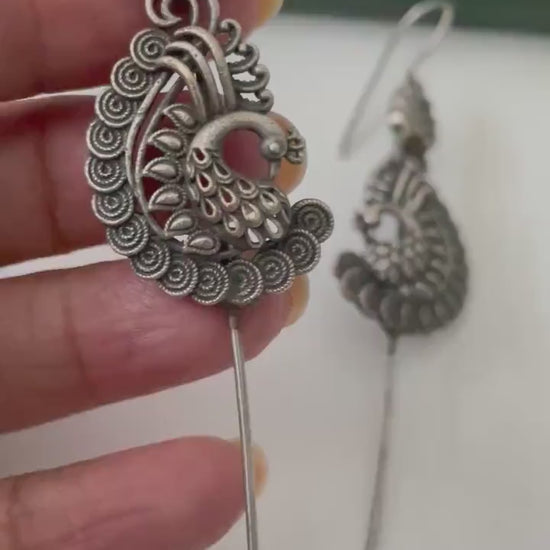 Trendy oxidised needle Earrings