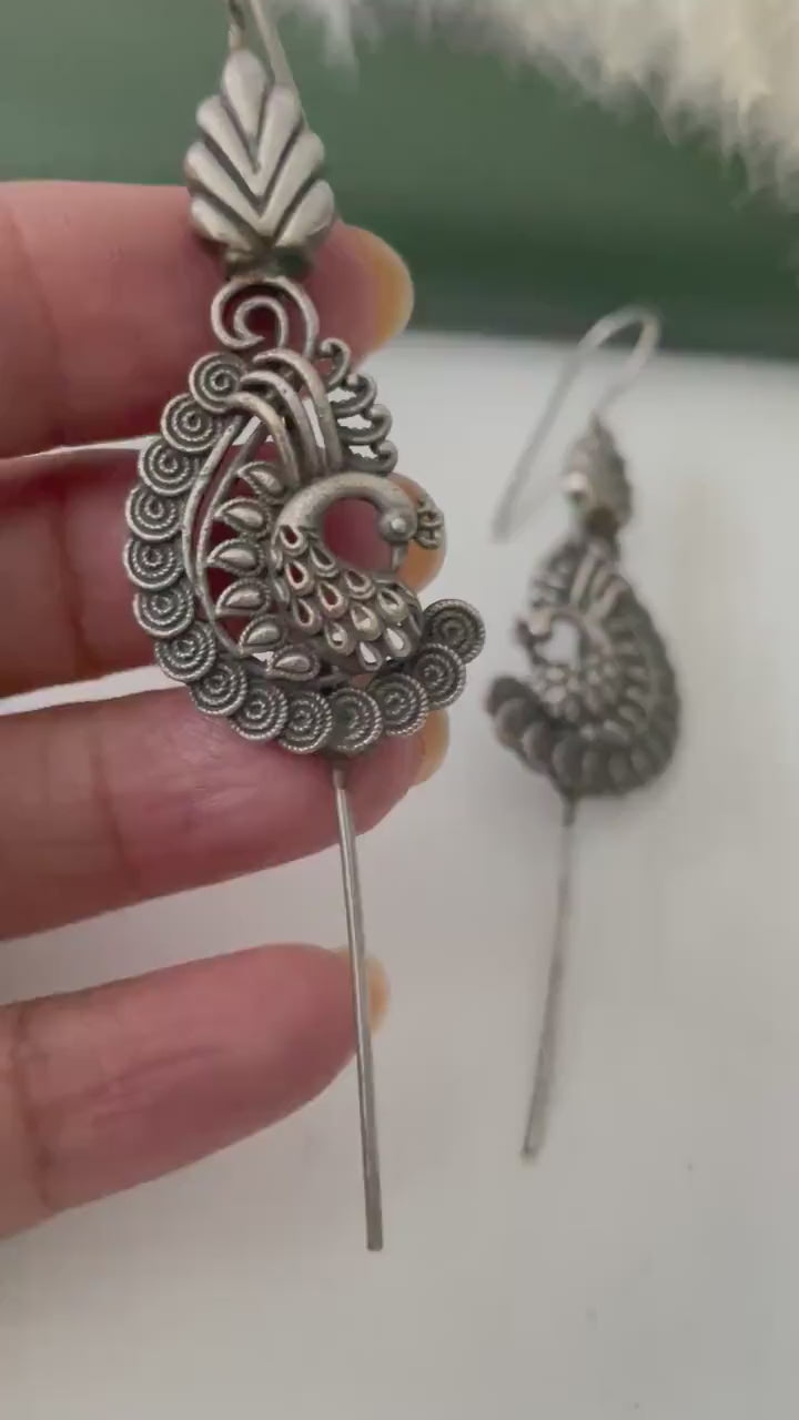 Trendy oxidised needle Earrings