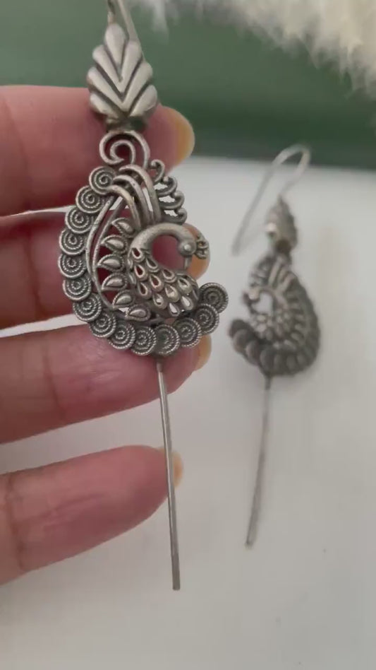 Trendy oxidised needle Earrings