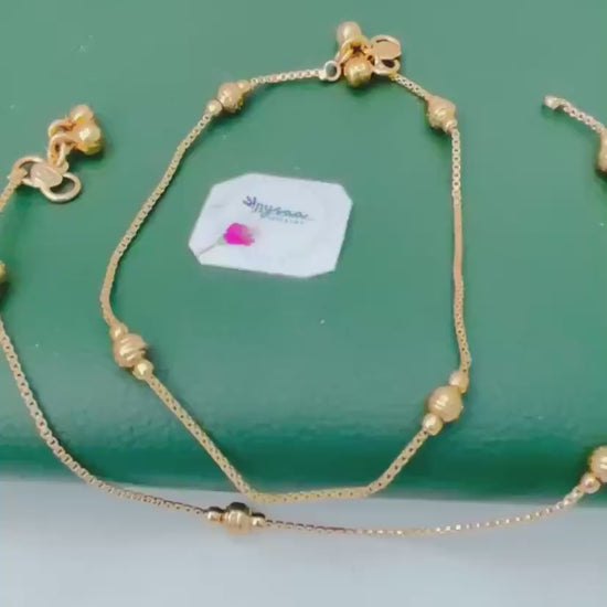 Gold Plated Anklets: Delicate Design Payal