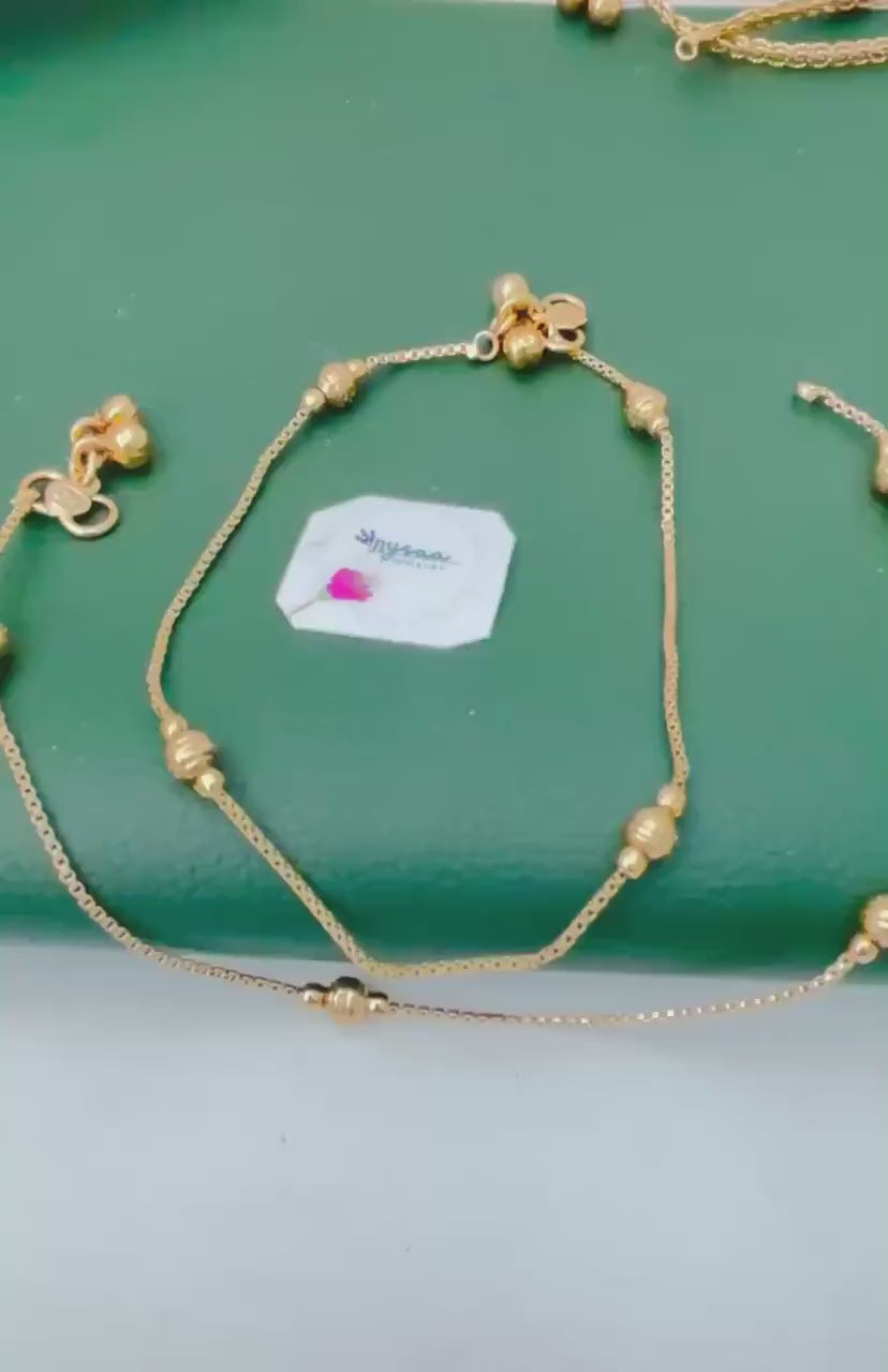 Gold Plated Anklets: Delicate Design Payal