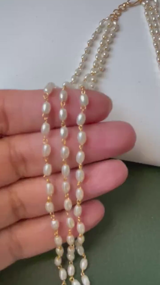 Pearl mala : Multisrand pearl necklaces