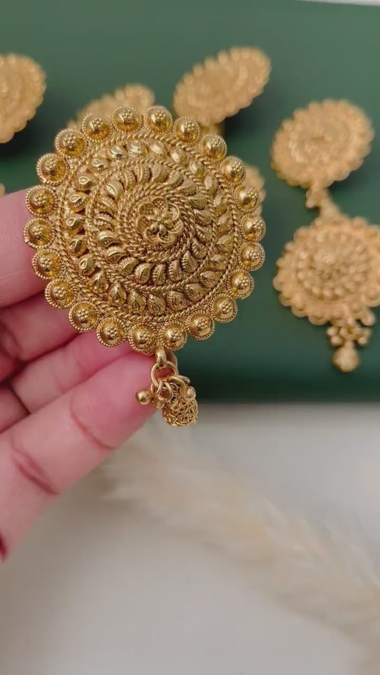 Gold plated Choti hair accessory hair brooch set of 9 pins