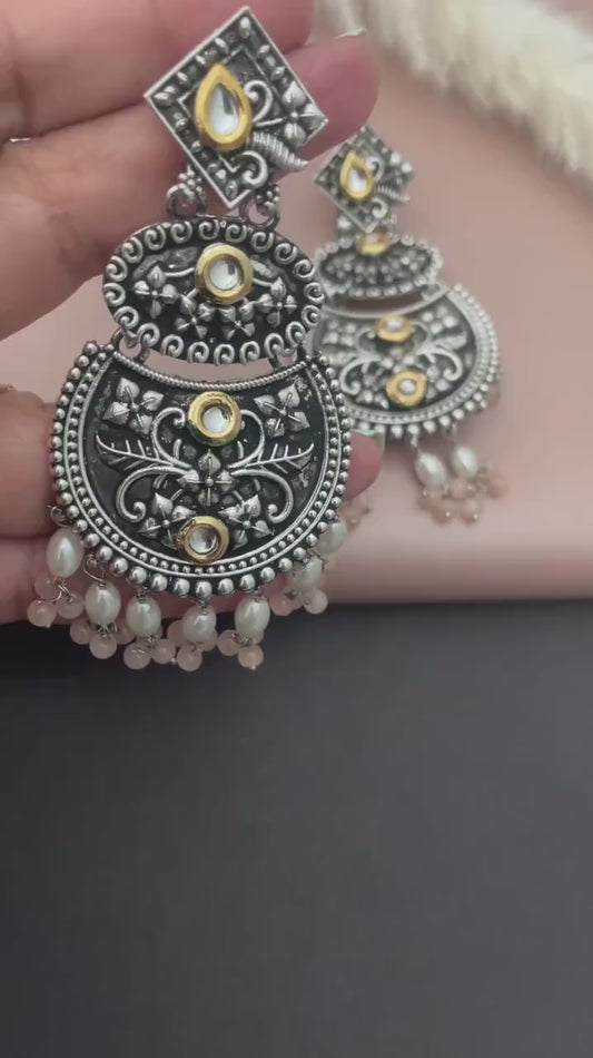 Oxidized Doli Earrings: Lightweight Indian Jewelry