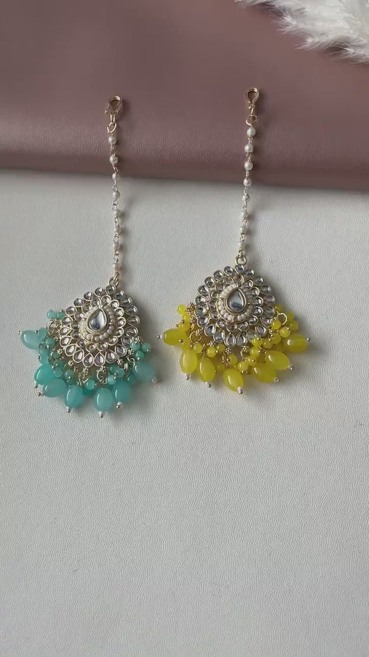 Gold Plated Kundan Maang Tika | Indian Head Jewelry