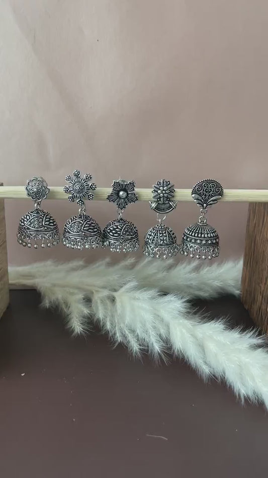 Oxidized | German silver| Bollywood | Indian | Festive | Navratri | Nauratri earrings | Oxidised