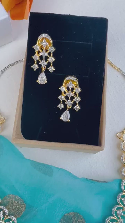 Cubic Zirconia Choker Necklace: Two-Tone Gold Plated Crystal