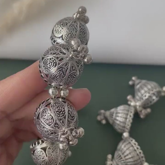 Oxidised ghungaroo openable bangles multiple pattern