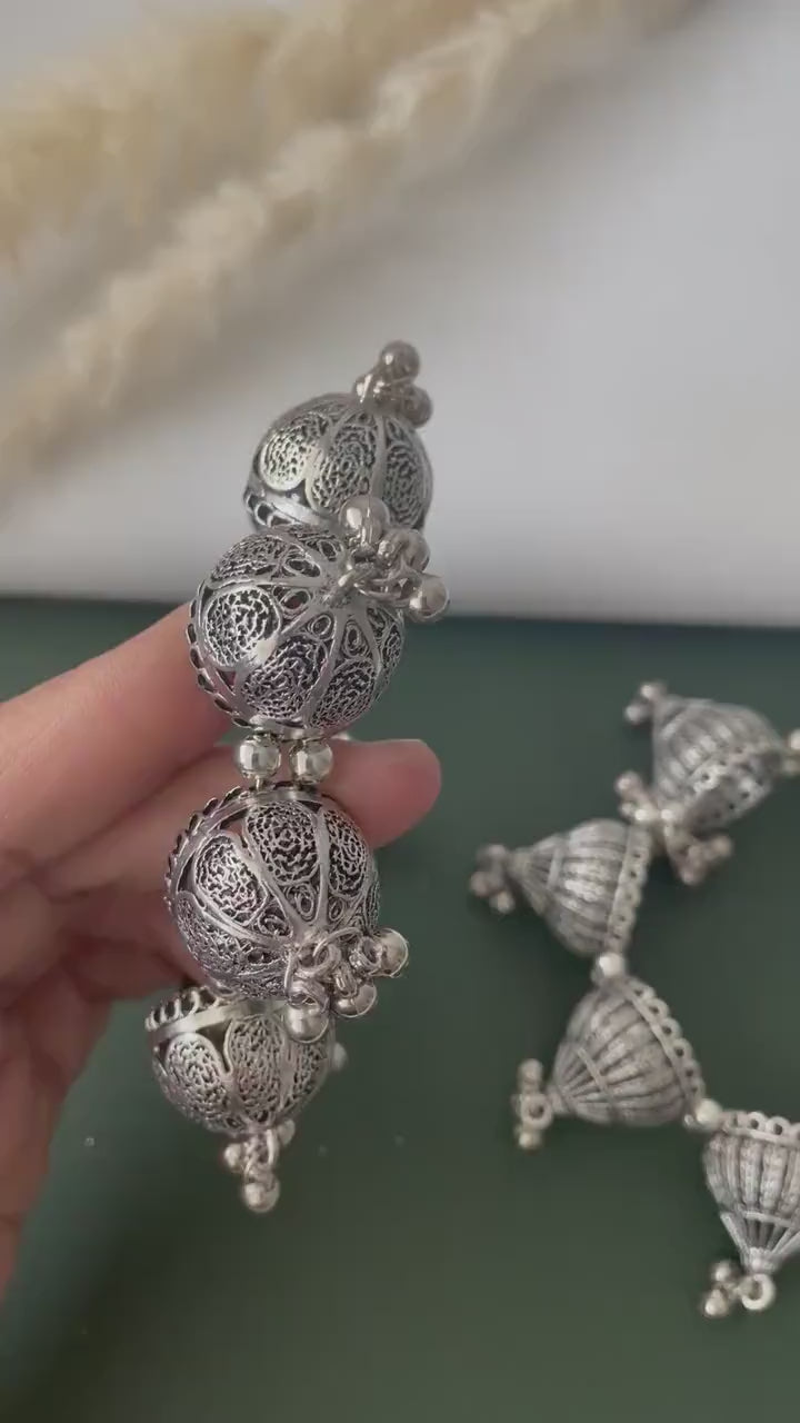 Oxidised ghungaroo openable bangles multiple pattern