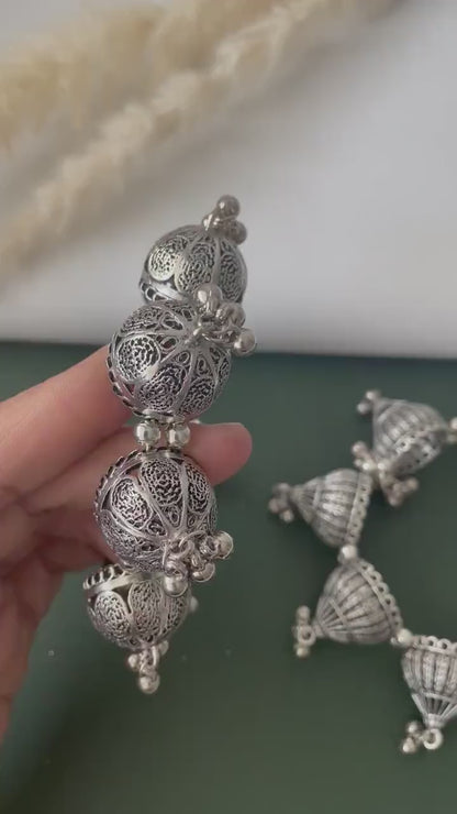 Oxidised ghungaroo openable bangles multiple pattern