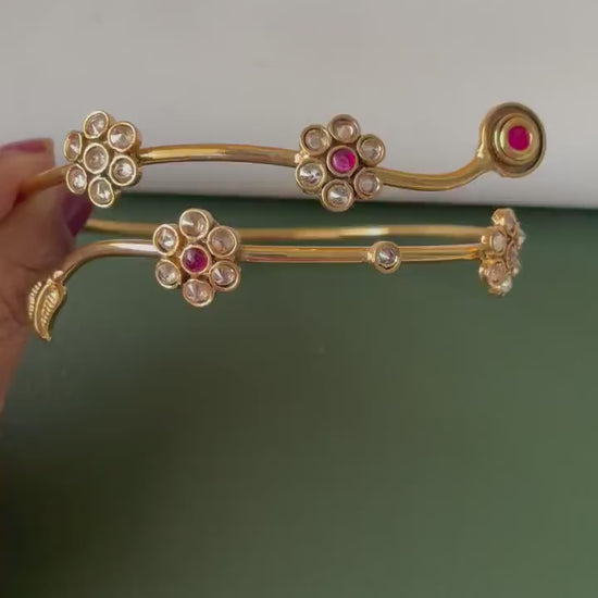 Gold plated bajuband armlet in two patterns