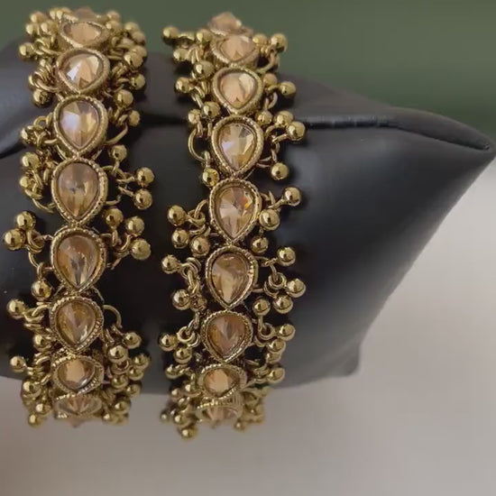 Mehandi Plated Kundan Bangles: LCT Stone Kangan or kada bangles