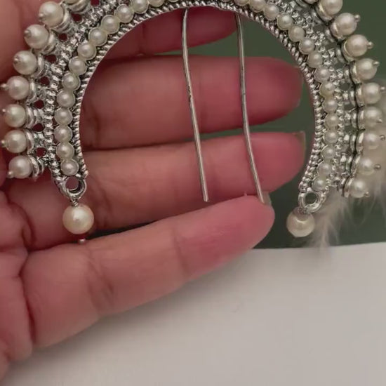 Oxidized Pearl Hair Bun Accessory: Maharashtrian Juda Khopa