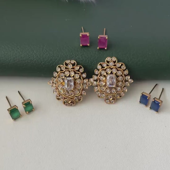 Nysaa gold plated kundan or minakari party earrings