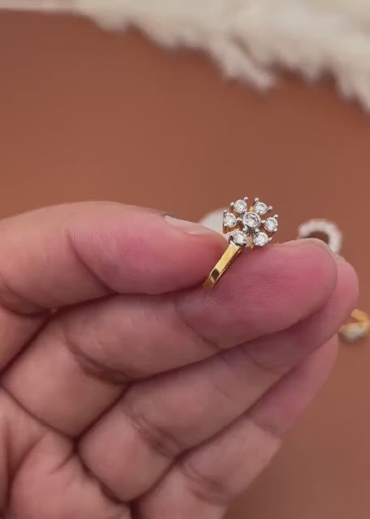 Gold Plated CZ Clip On Nose Ring: Indian Nath, No Piercing