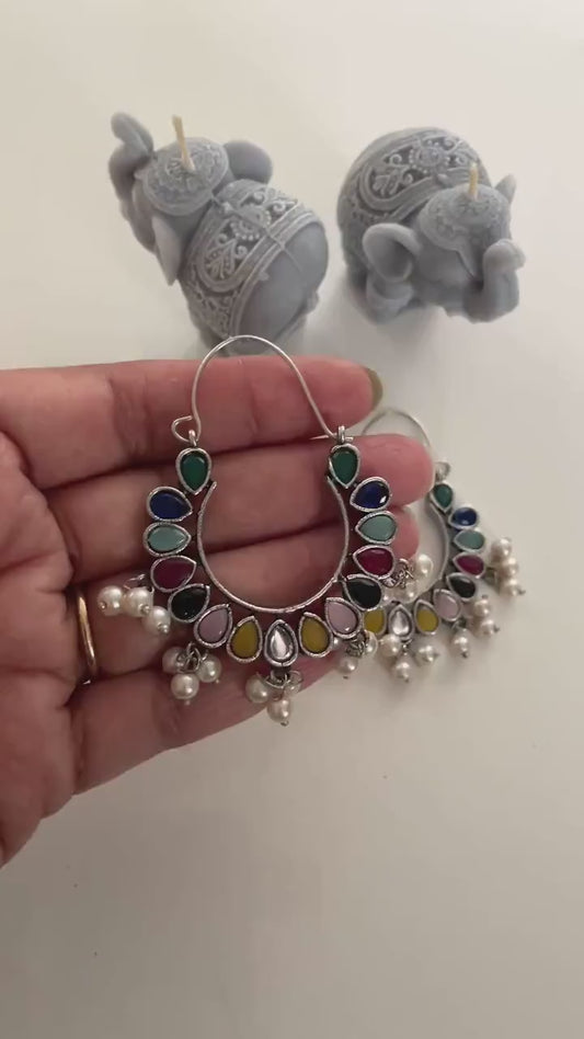 Multicolored Oxidised earrings