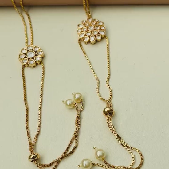 Kundan Haath Panja -Ring Bracelet Indian styled haat pool