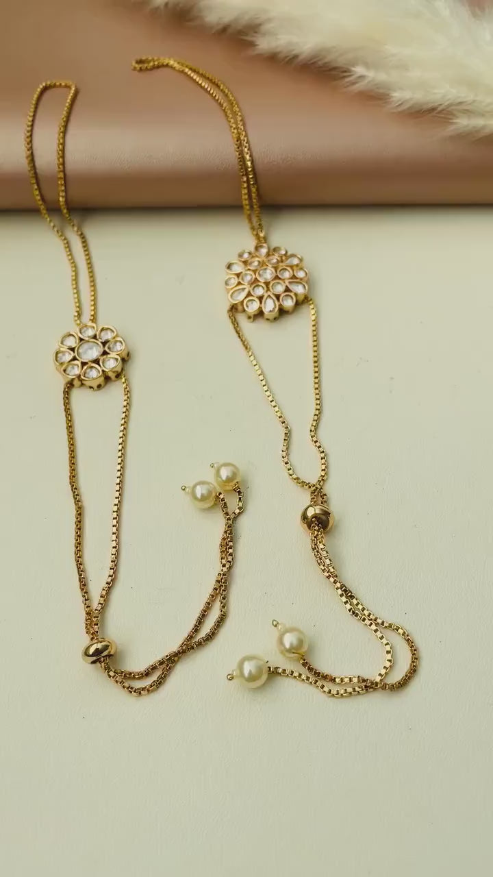 Kundan Haath Panja -Ring Bracelet Indian styled haat pool